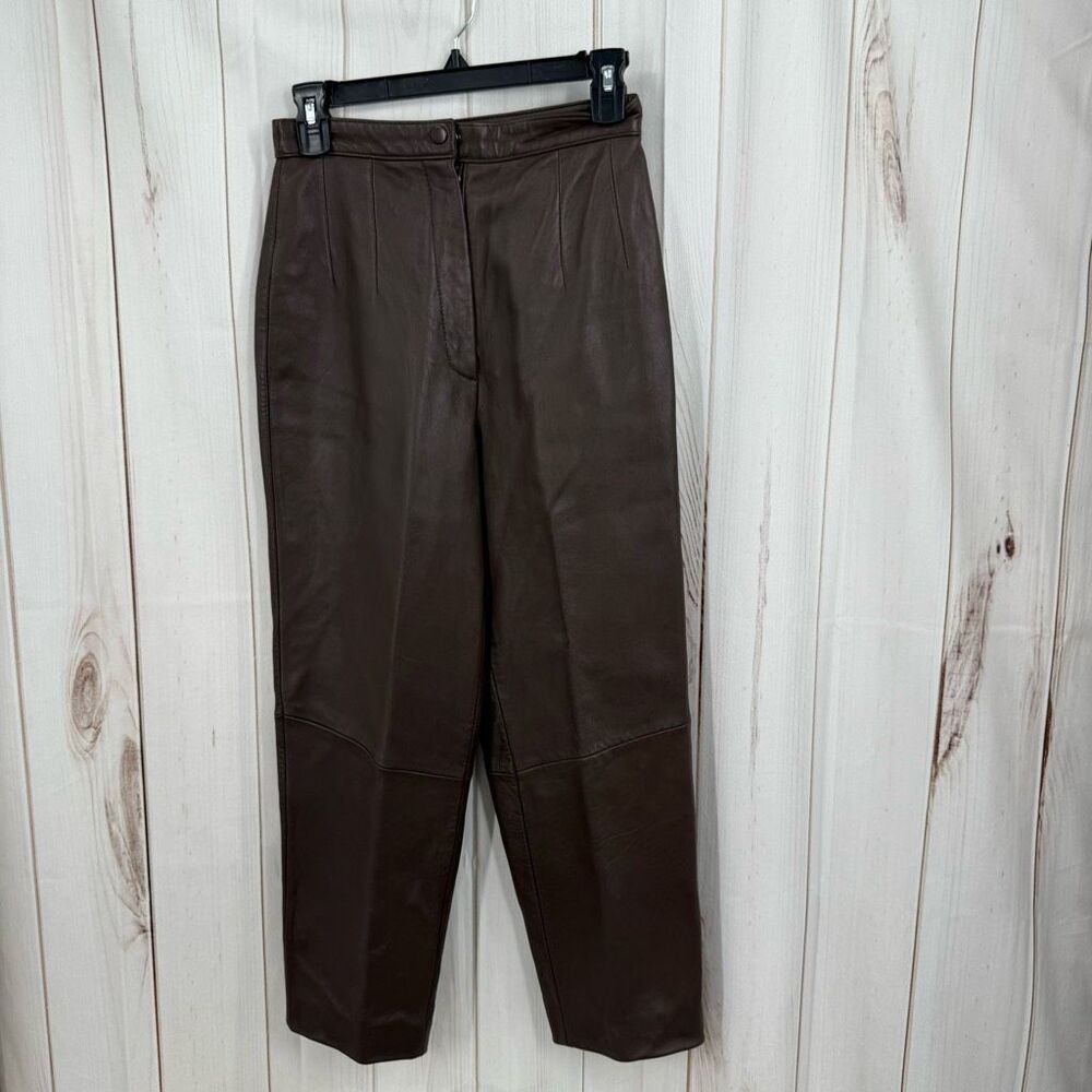 Vintage Lord & Taylor Women’s 4 100% Leather Brown Pants